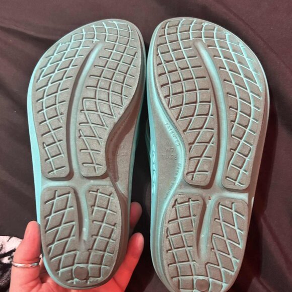 Oofos Slides Sandals -Teal/Turquoise - Picture 4 of 4